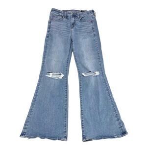 American Eagle Flare jeans super high rise 4 short next level stretch NWT
